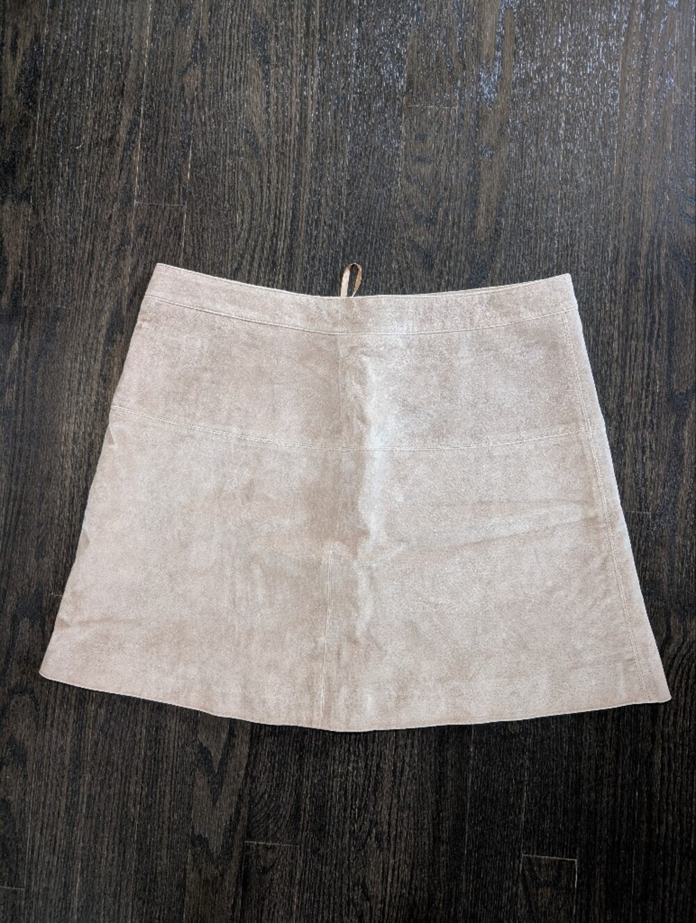 River Island Beige Suede Mini Skirt in Size UK 18